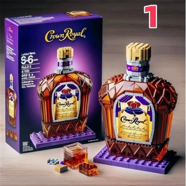 Fashion Luxury Designer Building block whiskey bottle simulated grape wine bottle assembly creative building block decoration home decoration