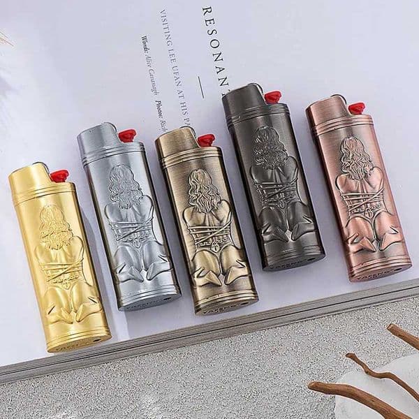 Lighter French BIC Case Cover for Large J6 3D Girl Design Shockproof Protective Metal Fl Size J6 Lighter Holder J260603