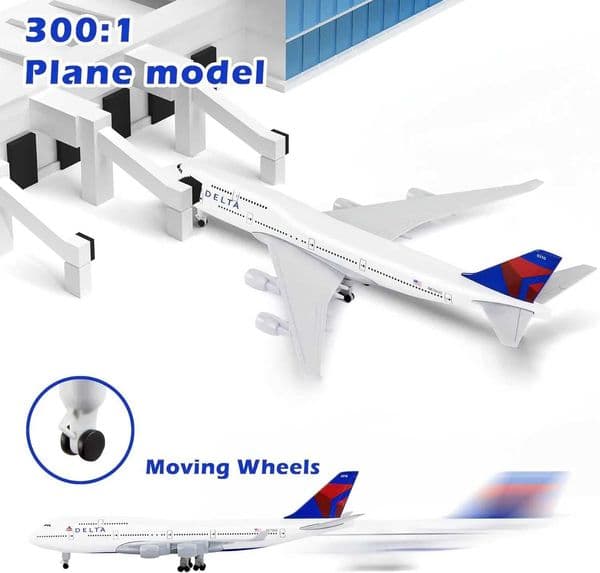20cm American Delta Airplane Model Airplane B747 Model Plane for Adults Collection Office Desktop Decoration Birthday Gift L260603EOFE