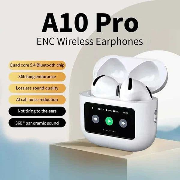 ANC A10 Pro Wireless Bluetooth 5.3 Earphones App Noise-canceling Call Headphones Waterproof Sports Gaming Touch Screen Headset L260602