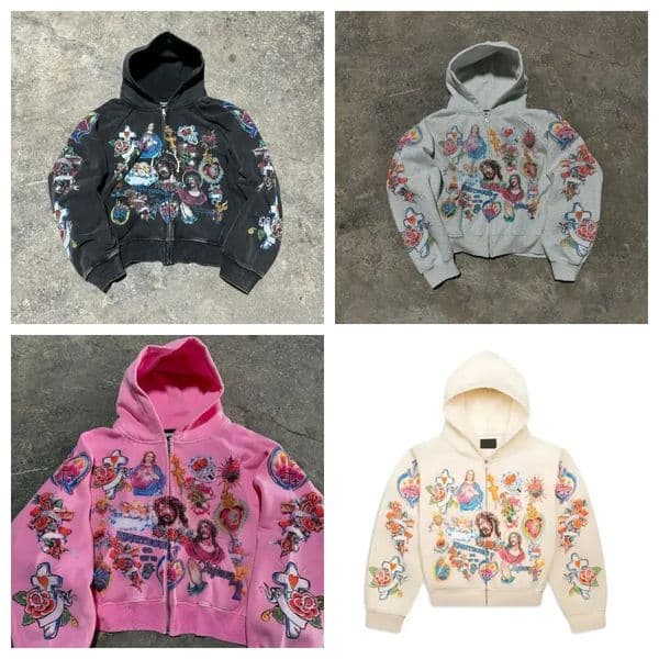 2026 New American Hip Hop Alphabet Embroidery Men Zipper Hoodie Harajuku Goth Sport Coat Retro Street Wear Women gilet Sweatshirt Spider Designer Hoodie Y2k Fre cc9