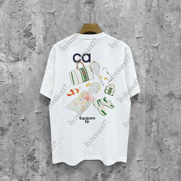 Casablancolly Tshirt designer style men Tshirt comfy pure cotton Casas shirt slim business commuter travel clothes ff6