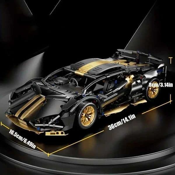 114 Black Sports Car Building Blocks Set Suitable for 14 Adult Collectiblel Assembled Model Home Decoration Gift C260603