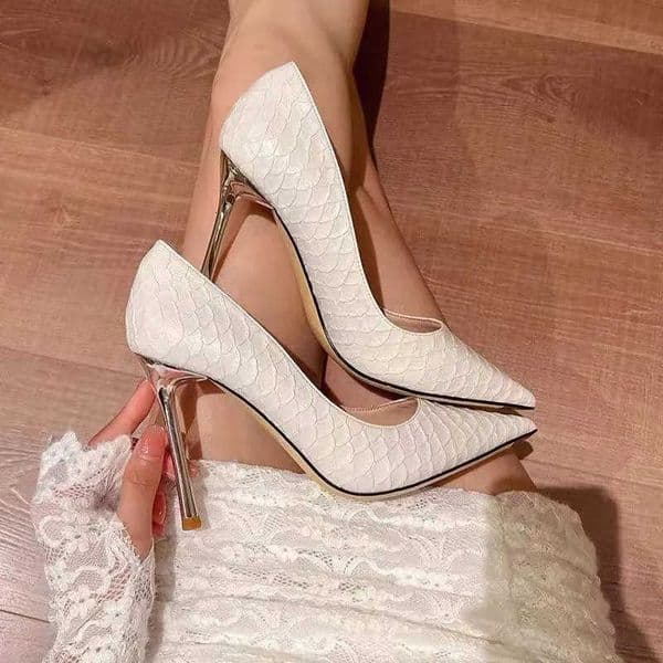 Stiletto New Heels White Super High Pumps Women Office Pointed Toe Thin Heel Party Shoes Woman High Heel Work Dress Shoes H260604