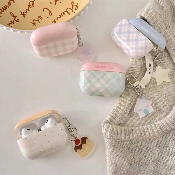 Simple Contrasting Color Grid Ripple Point Suitable For AirPods 3 Headphone Cover New And FreshT260602