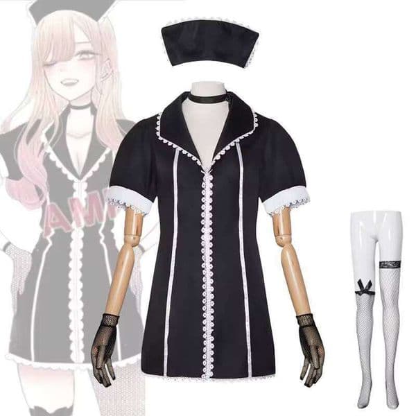 Halloween 2026 Kitagawa Marin Cosplay Costume My Dress-Up Darling Women's Black Nurse Dress For Carnival Party Anime Clothing