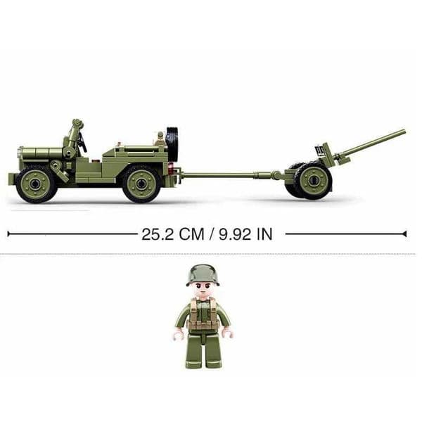 SLUBAN Normandy Landing US WILLYS Jeeped Building Block Military off-Road Vehicle Army Car Brick Classic Model Kids Toy Boy Gift J260603