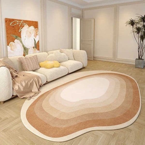 Decoration Living Room Gradient Color Carpet Irregular Shape Rugs for Bedroom Fluffy Soft Plush Carpet Floor Mat Luxury Rug L260603
