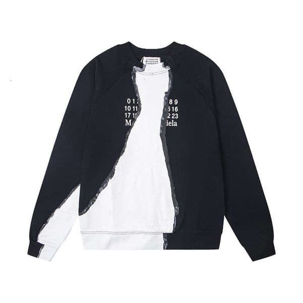 Maison Marigela Mm6 Hoodie Fashion Brushstroke Print Margielaly Hoodie Men Women 23 Number Graphic Loose Casual Fit Outdoor Thick Long Sleeve Hoodie Streetwear 445