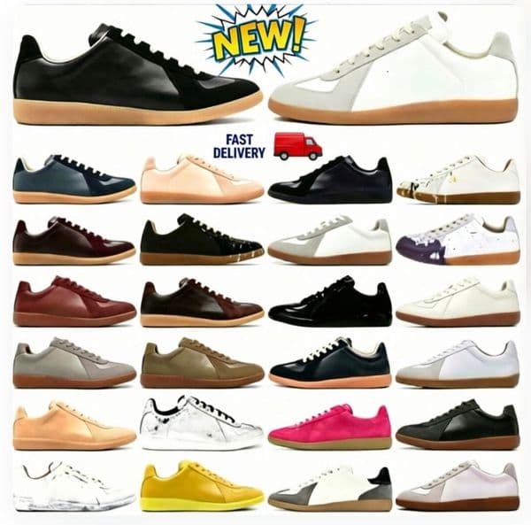 designer Shoes Sneakers replicaing german MM6 army gum gats Trainer paint Trainers gat Sneaker black grey white painter nude patent brown nutmeg Women