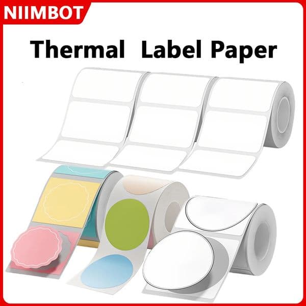 Niimbot Thermal Label 20-50mm Width Round/White/Color Adhesive Sticker Waterproof Paper For B1 B21 Mini Printer Tags Label Maker 260530