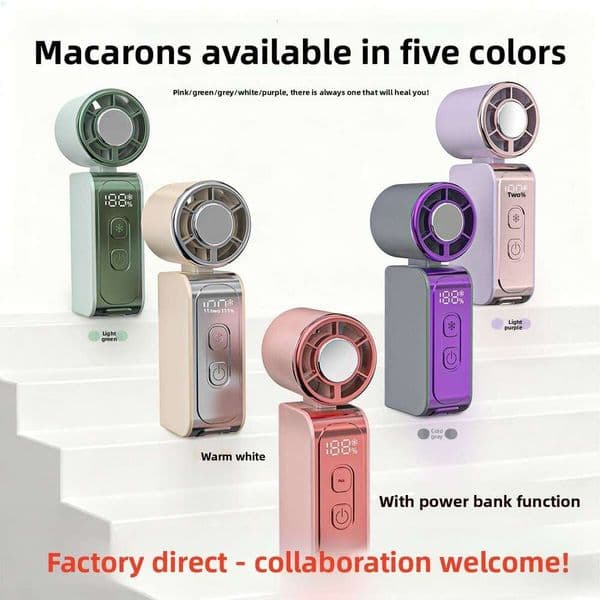 Portable Fan Handheld Fan Violent Handheld Mini Cooling Pocket Fan, Strong Wind Power, Outdoor Cycling Air Conditioner, Portable With Digital Display