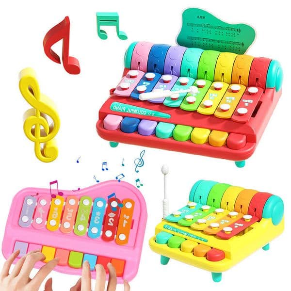 Montessori Educational Childrens Xylophone Musical Instruments Toys Parish 8-Tone Piano Baby Percussion Game For 0-3 Years Old L260603