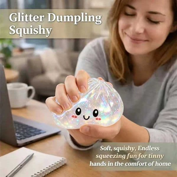 2026 Hot Glitter Dumpling Squishy with Box Dumplings Sensory Squeeze Toy for Stress Relief Fans Gift T260602