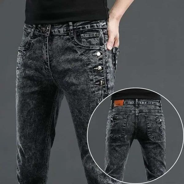 Jeans Men's Vintage Designer Korean Fashion Snowflake Wash Stretch Straight Pencil Pants Classic Slim Male Denim Trousers S260603
