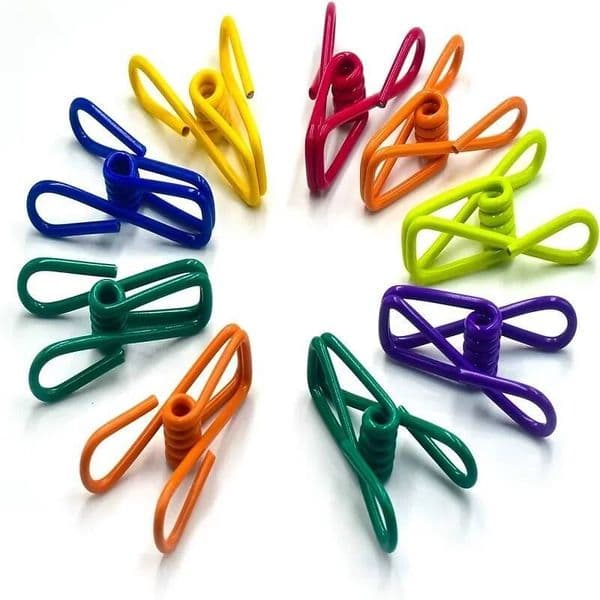 10pcs Durable Multi-Purpose Chip Clips Strong PVC-Coated Steel for Sealing Snacks, Food Bags & Organizing Home - Assorted Colo ddmynov