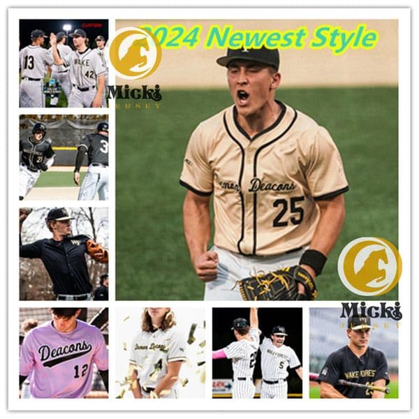 Seaver King Adam Tellier Wake Forest Baseball Jersey 21 Jack Winnay 7 Marek Houston 27 Cameron Gill Javar Williams Stitched Wake Forest Demon Deacons Jerseys