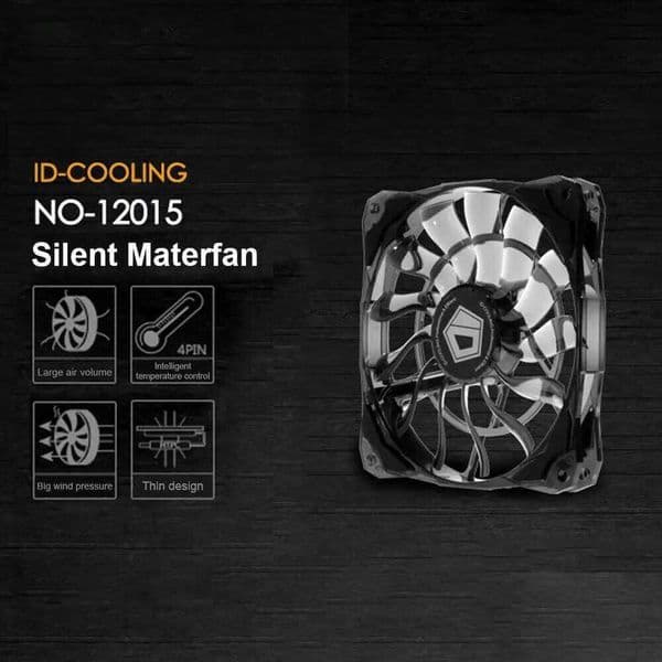 ID-COOLING 12cm 13 Blades Cooler Chassis PC Case CPU 4 Pin Silent Radiator Fan