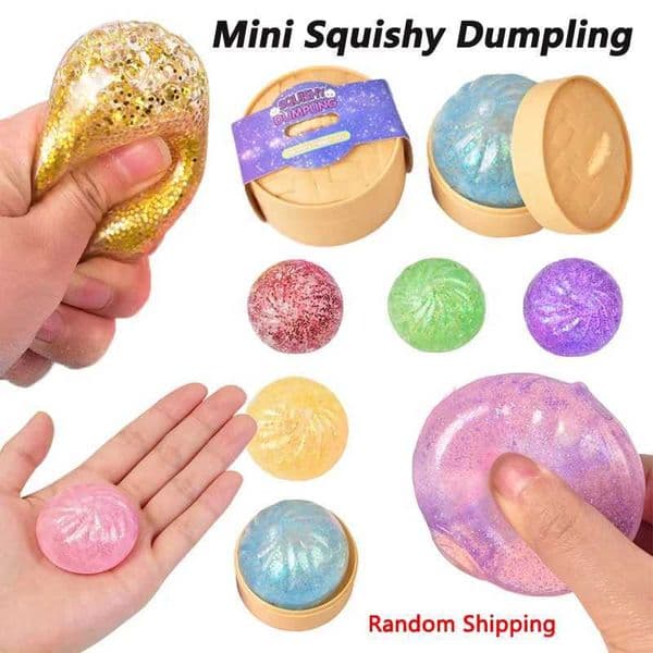 Mini Squishy Dumpling Realistic Bun Sensory Fidget Toys Colored Glitter Steamer Bun Decompression Ball Small Squeezable Toys T260602