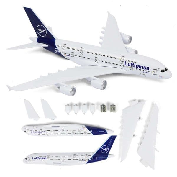 1/280 A380 ABS assembly airliner model with display stand ideal for collection and desktop display L260603FG5X