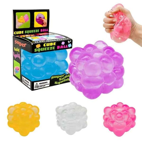 Schylling Needoh Nice Cube Sensory Fidget Squishy Stress Relief Anti-Anxiety Squeeze Toy for Relaxation And Mindful Play 26L0603