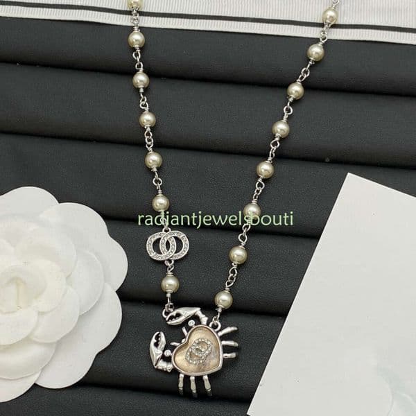 Channels CC Necklace Designer For Women Crab Double C Letter For Women Light Luxury Fashion Ocean Series Necklace