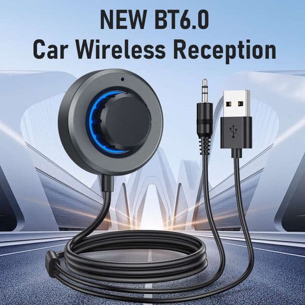 New 6.0 Music Hands-Free Calling Car Bluetooth Receiver One-to-Two