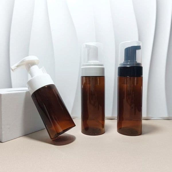amber foam pump bottle 150ml 200ml foaming soap dispensers bottles Cosmetic Makeup Facial Cleanser Shampoo Shower Gel