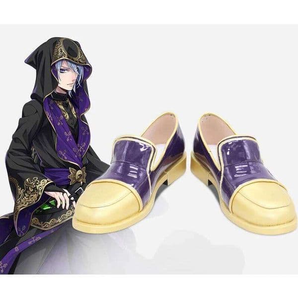 Twisted-Wonderland Azul Ashengrotto Cosplay Game Costumes Octavinelle Ceremonial Dress Shoes Artificial Leather