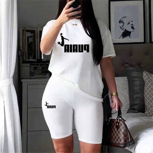 Quality New Casual Woman Clothing Summer Two Piece Set 2026 Women Tracksuit T-Shirts O-Neck Shorts Daily Short Sve Hot Sales D260603FBJL