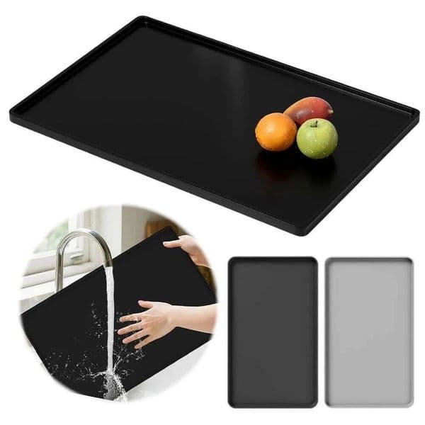 Luxury Designer Raised Edge Drain Mat Waterproof Thicken Dish Drying Pad Heat Resistant Silicone dinnerware china Tray Coaster For Espresso Machine Station Free 14