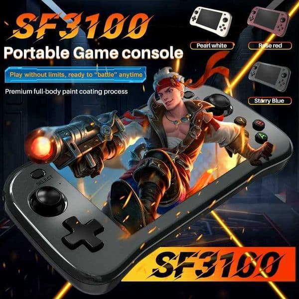 Retro Handheld SF3100 Video Game Console Linux System 45 Inch 854480 IPS Sn 3000mAh Portable 64GB Pocket Player GamesJ260603
