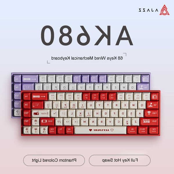AJAZZ AK680 Gaming Mechanical Keyboard ABS Keycap 68 Keys Wired Wireless Bluetooth Keyboard Hot Swap Custom Gasket for Pc Laptop L260603