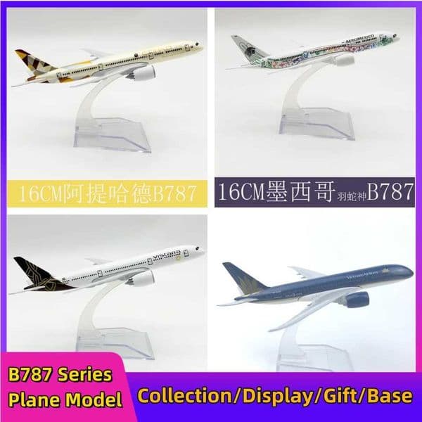 16cm Airplane Model Boeing 787 Airways Aircraft 1/400 Scale Alloy Metal B787 Series Plane Model Aviation Miniature Figure L260603N0T6