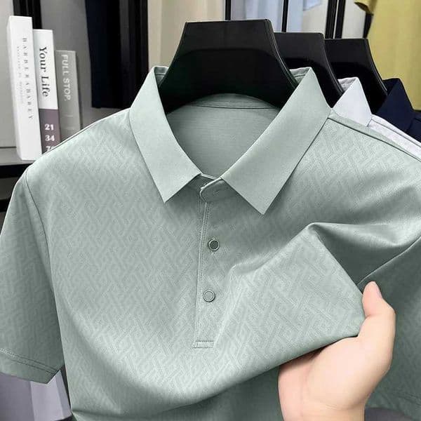 printed Fashion unique short sleeveshirt mens new skin friendly breathable casual summer ice silk T-shirtZ260603
