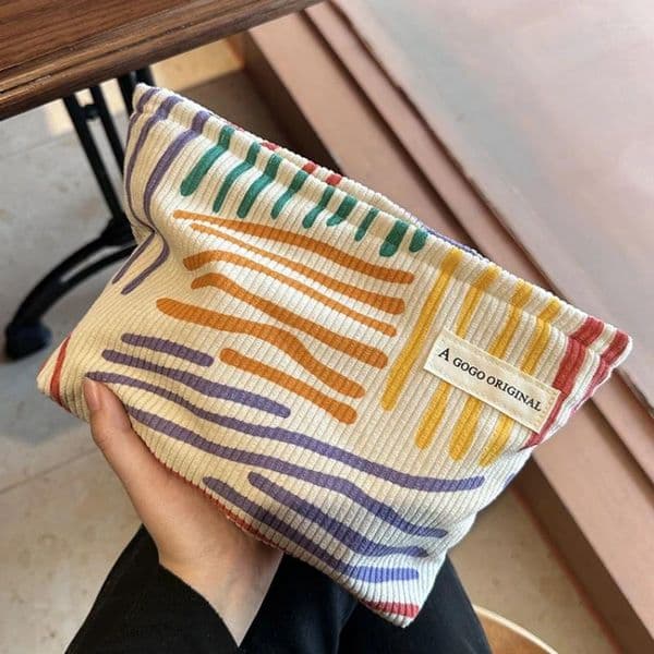 Cosmetic Bags Corduroy Women Bag Large Capacity Makeup Storage Travel Portable Organizer Zipper Wash