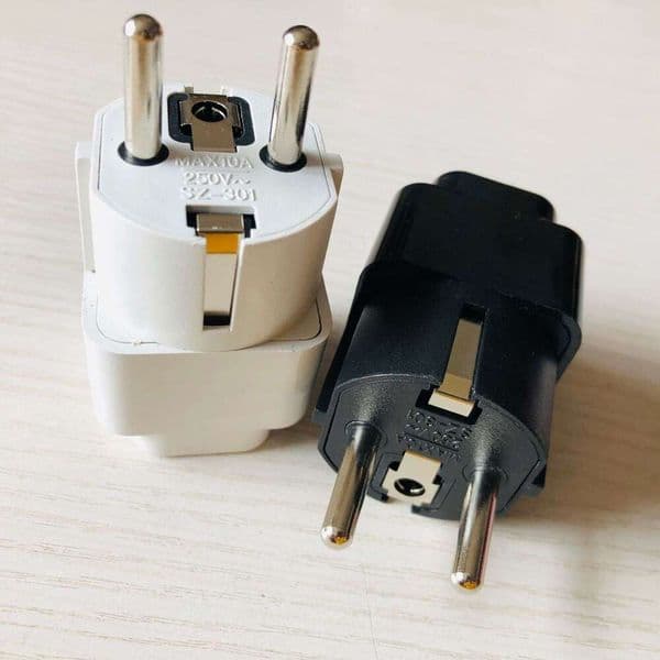 German standard plug, travel adapter socket for Russia, Thailand, and Korea, all-copper, pure copper, black