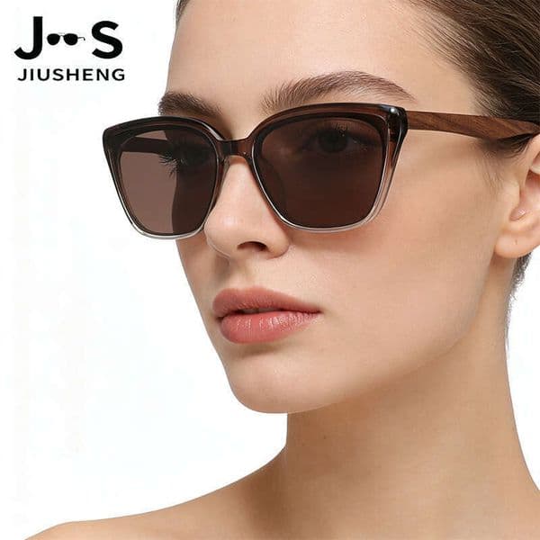 Designer sunglasses High-quality narrow-frame cat-eye sunglasses simple versatile bamboo wood sunglasses fashionable wooden-leg glasses sport sunglasses