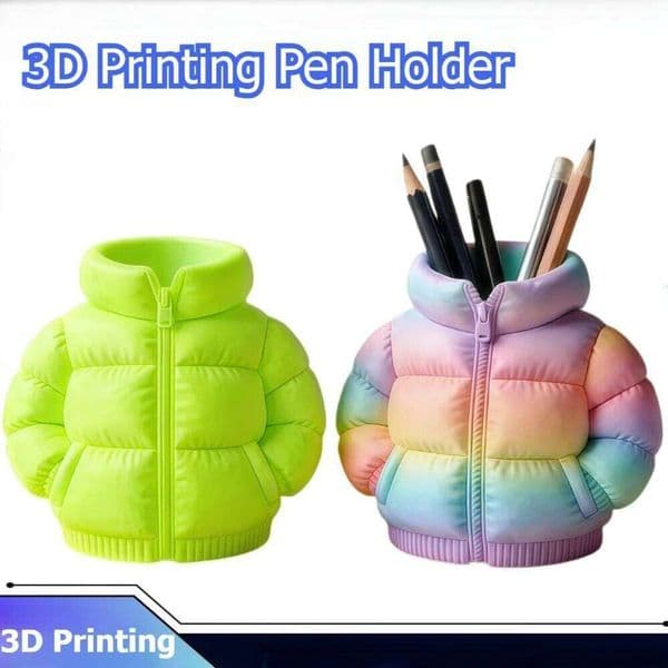 Bread Down Jacket Pen Holder 3D Printing Organizing Storage Box Fun and Creative Desktop Ornament Decoration