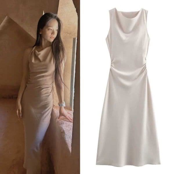 ETJ 2026 Elegant Satin Slip Dress Women Sleeveless Cowl Neck Bodycon Midi Dress Vintage Chic Party Wear Robe Femme Clothing L260604