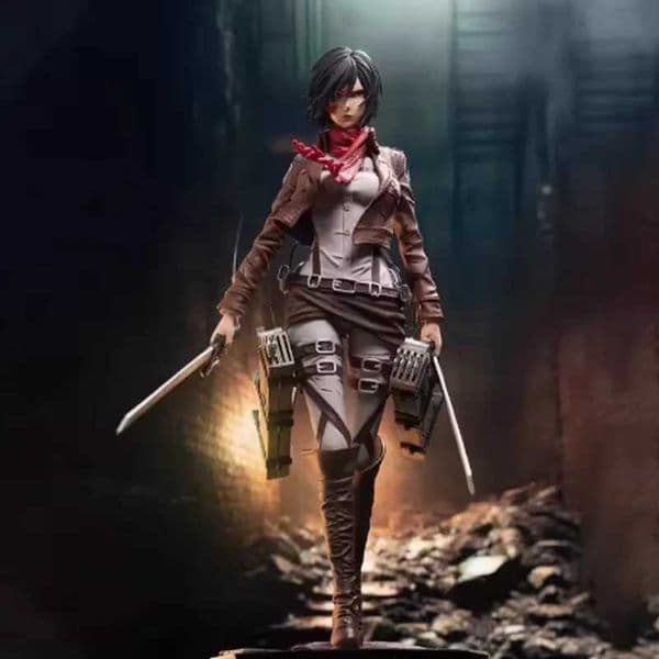 New Attack On Titan Mikasa Ackerman Standing Gk Figure Pvc Model Statue Desktop Display Ornament Collectible For Anime Fans L260604ZWD4