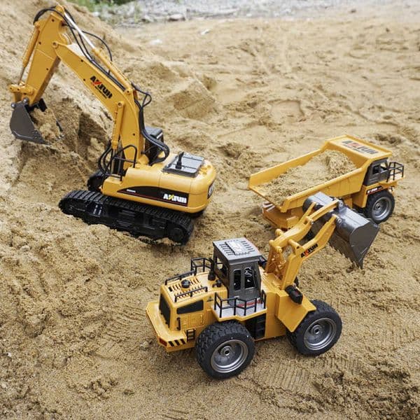 Scale HUINA 150 Alloy Toys Die-cast Pattern Hydraulic excavator Engineerin Bulldozer Engineering Construction Car Boys Gifts M260605