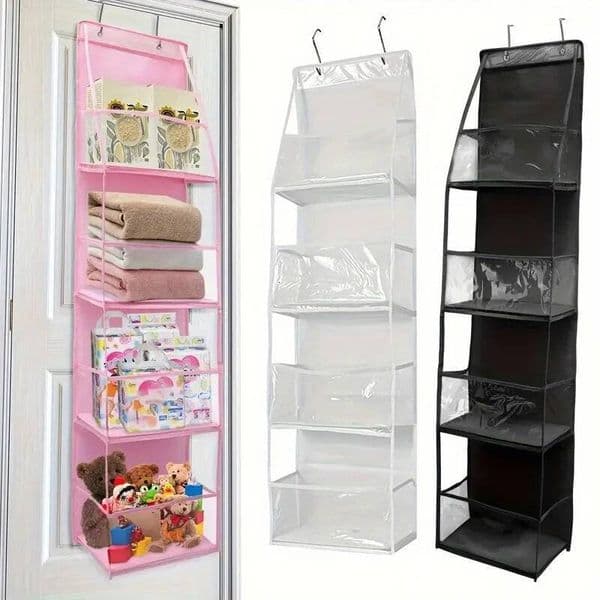 1pc storage hanging bag behind the door, suitable for storing cosmetics, clothes, hats, shoes, and towels in various room types ddmynov