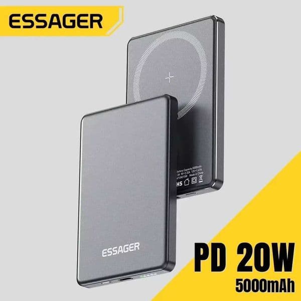 Wireless Essager Thin Power Bank Magnetic 20W 5000mAh Portable Fast Charging External Battery for For iPhone 17 16 15 14 L260604