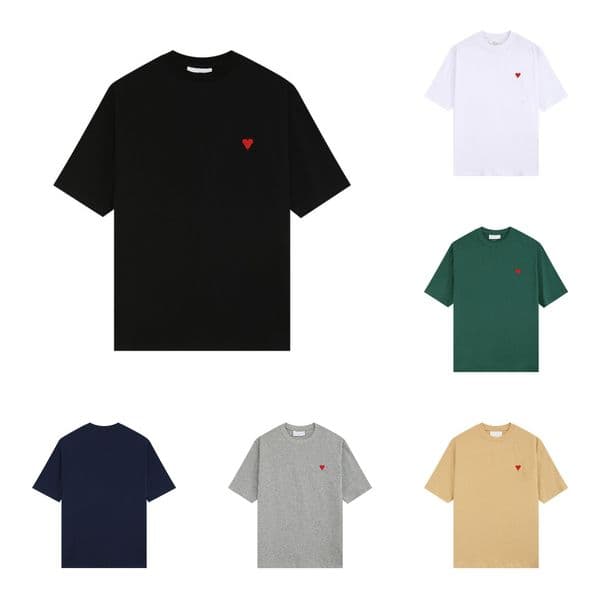 Summer T Shirts Designer Spring Embroidered Heart T-shirt For Men Women Round Neck Fashion Brand Loose Couple