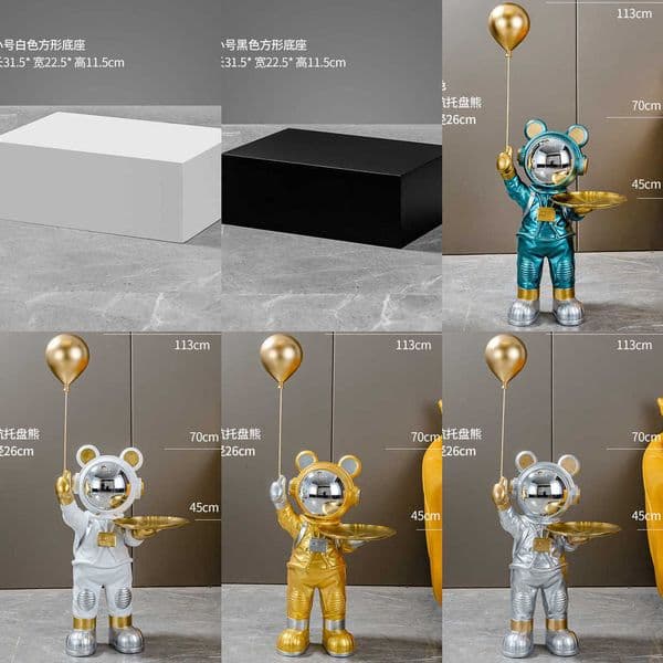 Bear Furnishing Astronaut Yifang Home Floor Decoration for Living Room Next to Sofa and TV Cabinet Office Ornament L260519N0DQ Y260604