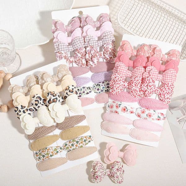 Cute Bow Hair Clips 16pcs Girl Candy Color New Year New Style BB Clips Bowknot Kid Hairpins Barrettes Baby Hair Accessories Gift C260604