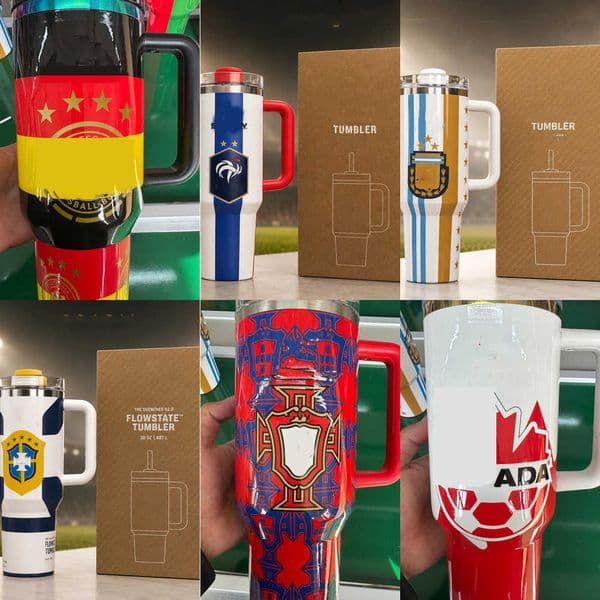 with Tumbler 40oz Handle Insulated and Straw - Stainless Steel Car Cup with World Cup Country Patterns Double Wall Vacuum Travel g Comes with Gift Box Y260604
