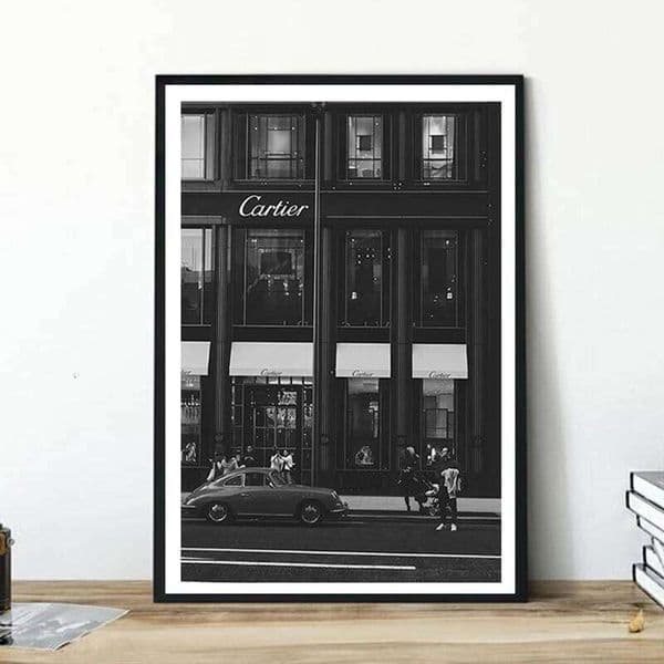 European Street Canvas Painting Fashion Black White Vintage Photo Posters and Prints Wall Pictures for Living Room Home Decor 26Y0604