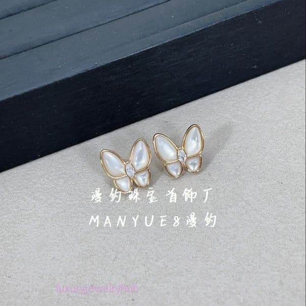 designer earrings vanly cleefearring Mother-of-Pearl Butterfly Earrings for Women